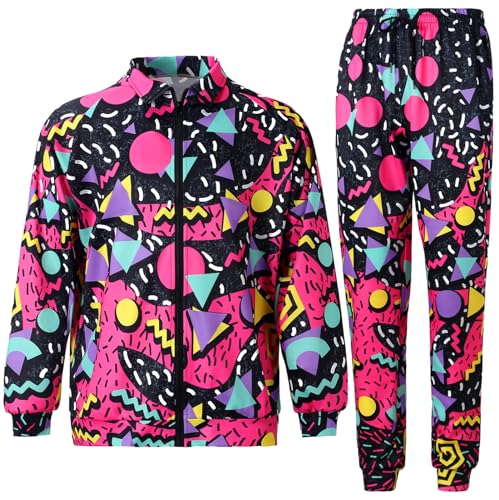Mepase Retro 80s 90s Outfit for Men Side Taping Sportswear