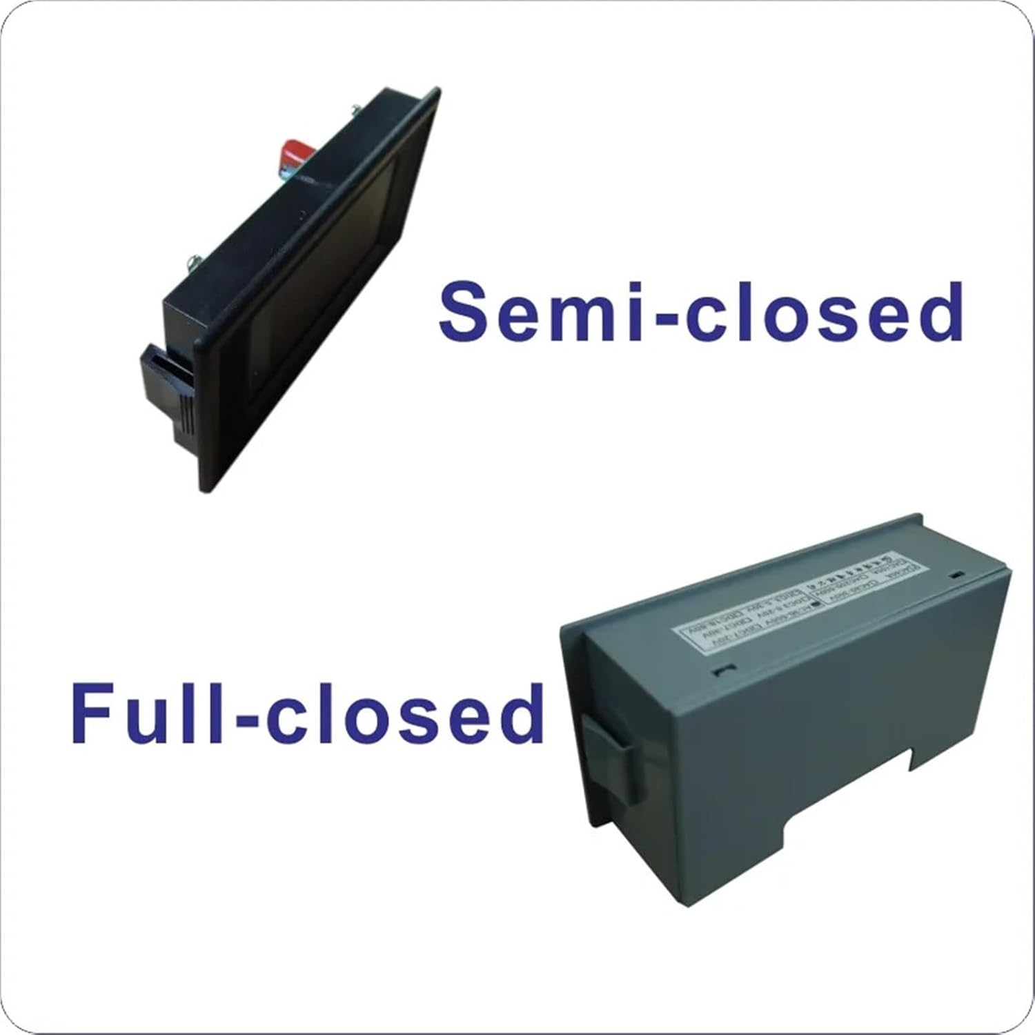 1pc YB5130 AC0-500V LED Digital AC Voltmeter Voltage Meter AC 220V 120V Volt Panel Meter for Single Phase Voltage Regulator(Semi-Closed (Blue))