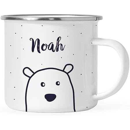 Custom Kids Christmas Mug - Personalized Stainless Steel Hot Chocolate Cup With Puppy Design | 11oz Campfire Style