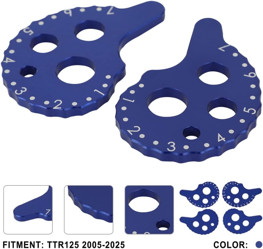 Motorcycle Chain Adjuster Parts Regulator CNC Dirt Bike Rear Axle Block for TTR125 TTR 125 2005-2025 Accessoires Blue