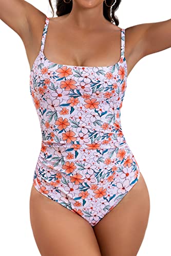 Photo 1 of Eomenie Women's One Piece Swimsuits Tummy Control Ruched Bathing Suit 1 Piece Swimwear L