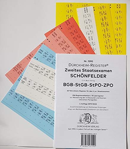 DürckheimRegister SCHÖNFELDER: BGB-StGB-ZPO - 2. Staatsexamen GESETZ-Register (2020): 320 Register DürckheimRegister SCHÖNFELDER: BGB-StGB-ZPO - 2. Staatsexamen GESETZ-Register (2020): 320 Register