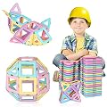 RegeMoudal 40PCS Magnetic Blocks, Magnetic Tiles Building Blocks Set for Kids Educational Toys Tiles Set 3D Castle Toysk, for 2 -7 Year Old Birthday Present