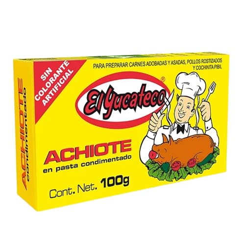El Yucateco Achiote en Pasta Condimentada – 100 g | Sazonador Tradicional Mexicano para Carnes, Tacos y Guisos - Pack Laborawi (1 x 100g)