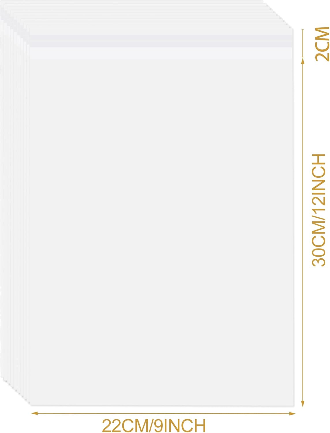 A4 Clear Self-adhesive Bags 100 Pack, 22x30CM Self Sealing Cellophane Display Bags/Sealable Bags, Food Safe, A4 Cello Bags OPP for Cookies,Cards,Envelopes,Pictures