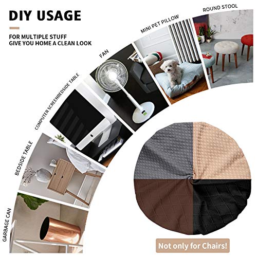 Gute Chair Seat Covers, Dining Room Chair Seat Covers with Ties, Stretch Jacquard Chair Covers Protectors for Dining Room Kitchen Chairs - Set of 4, Rhombic, Black