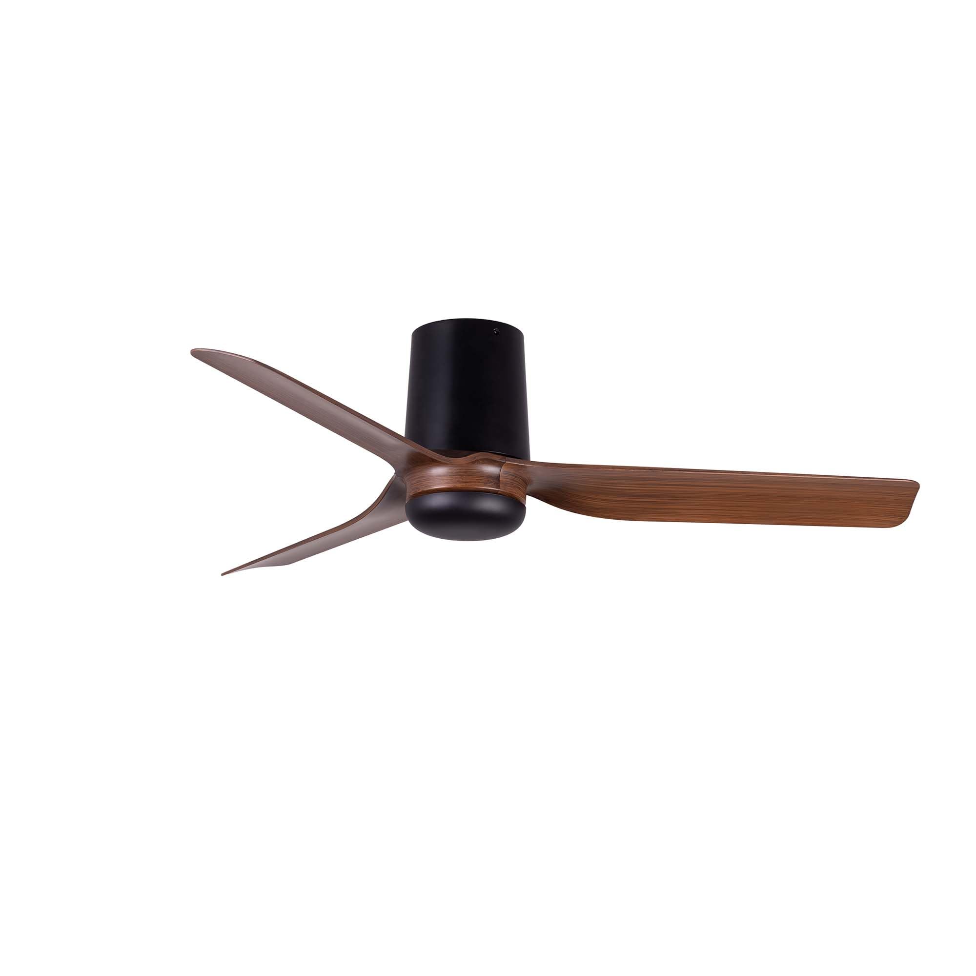 Petit ventilateur de plafond DC Faro MINI Punt Tub noir et bois foncé à 6 vitesses