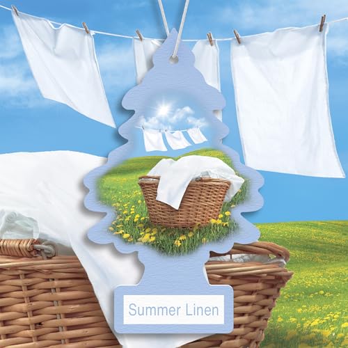 Image of LITTLE TREES Car Air Freshener | Hanging Tree Provides Long Lasting Scent for Auto and Home | 24 Air Fresheners |Summer Linen