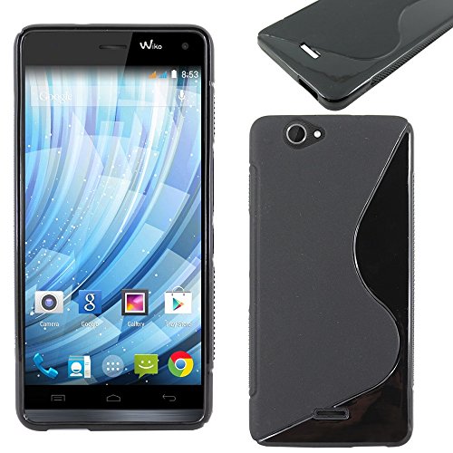 ebestStar - Coque Compatible avec Wiko Getaway Etui Housse Silicone Gel TPU Souple Motif S-Line, Noir [Appareil: 143 x 69.5 x 7.2mm, 5.0'']