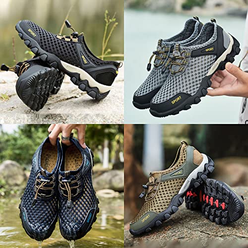 AngryMonkey Men's Quick Drying Hiking Wading Shoes,Comfort Breathe Mesh Arch Support Non-Slip Softsole Outdoor Travel Sneakers3