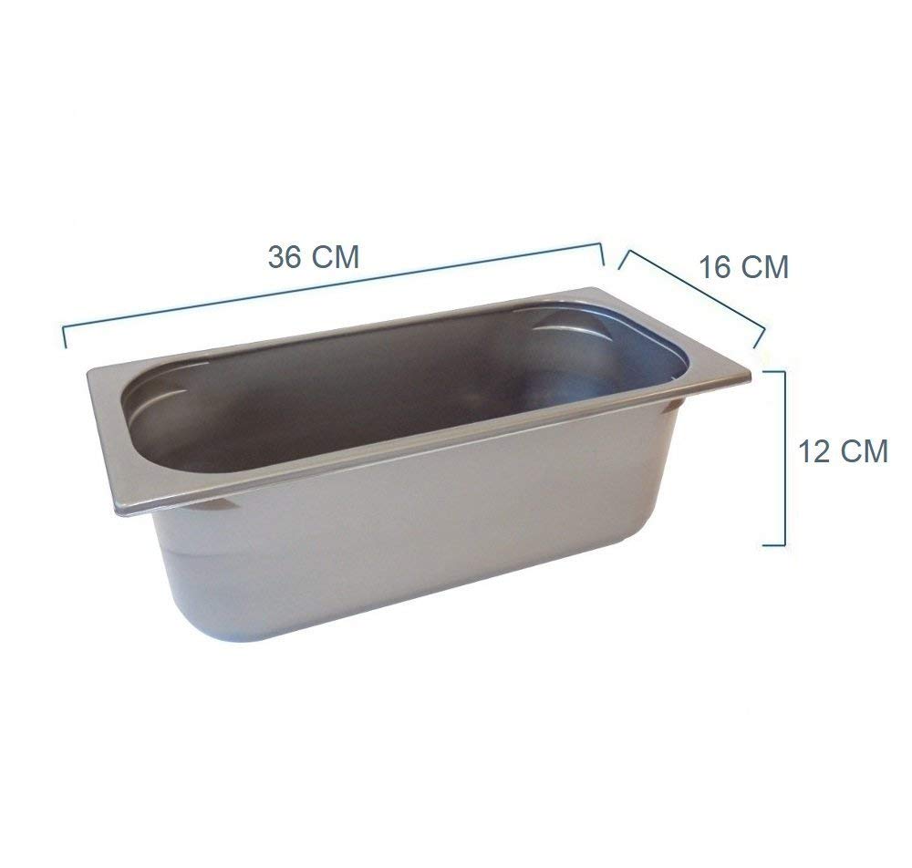30 bandejas de plástico gris de 5 kg para helado de 36 x 16 cm de altura y 12 cm de diámetro + tapa, ideal para vitrina.
