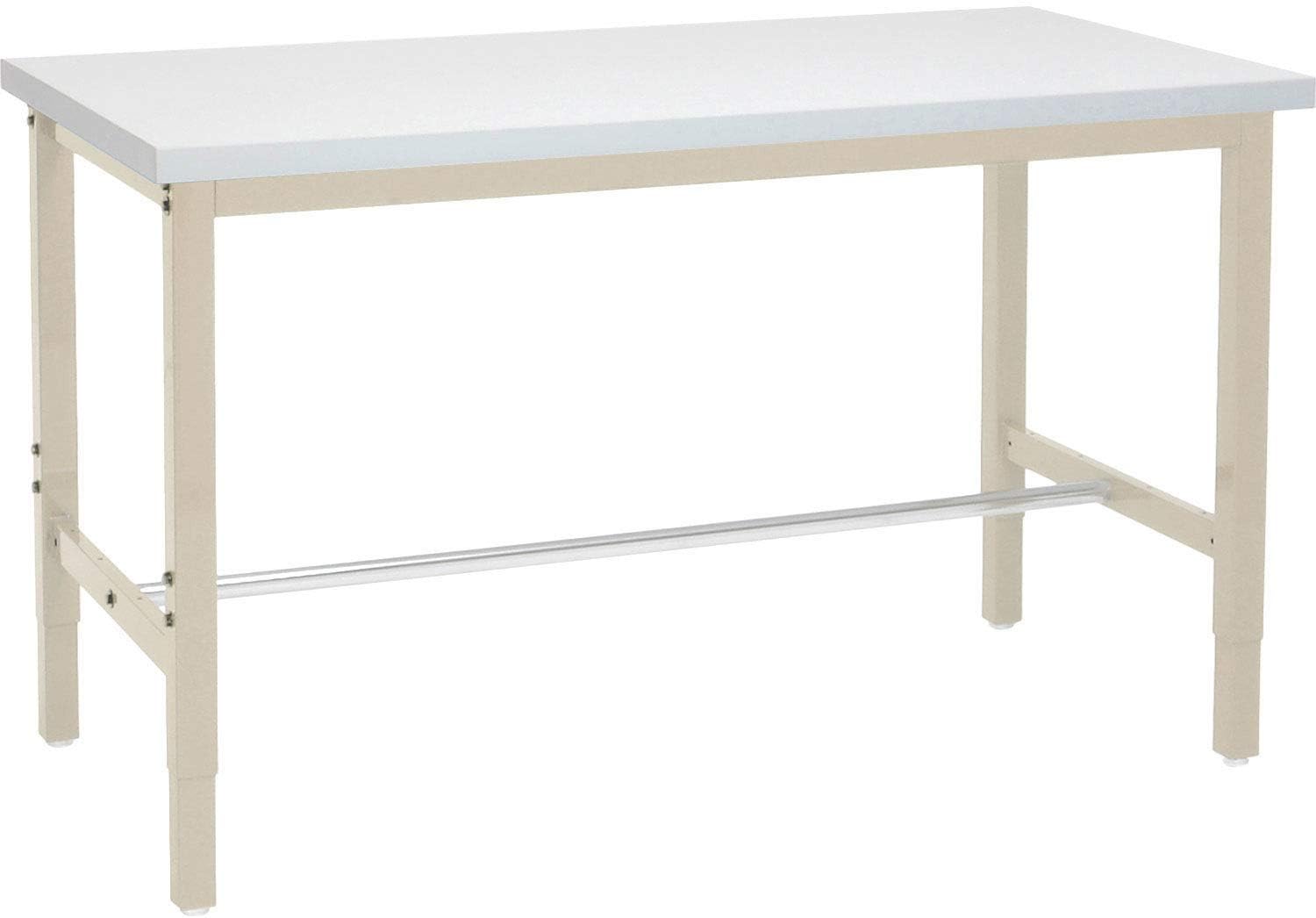 Global Industrial 48" W x 36" D Adjustable Height Workbench, 1-1/4" Thick ESD Square Edge, Tan