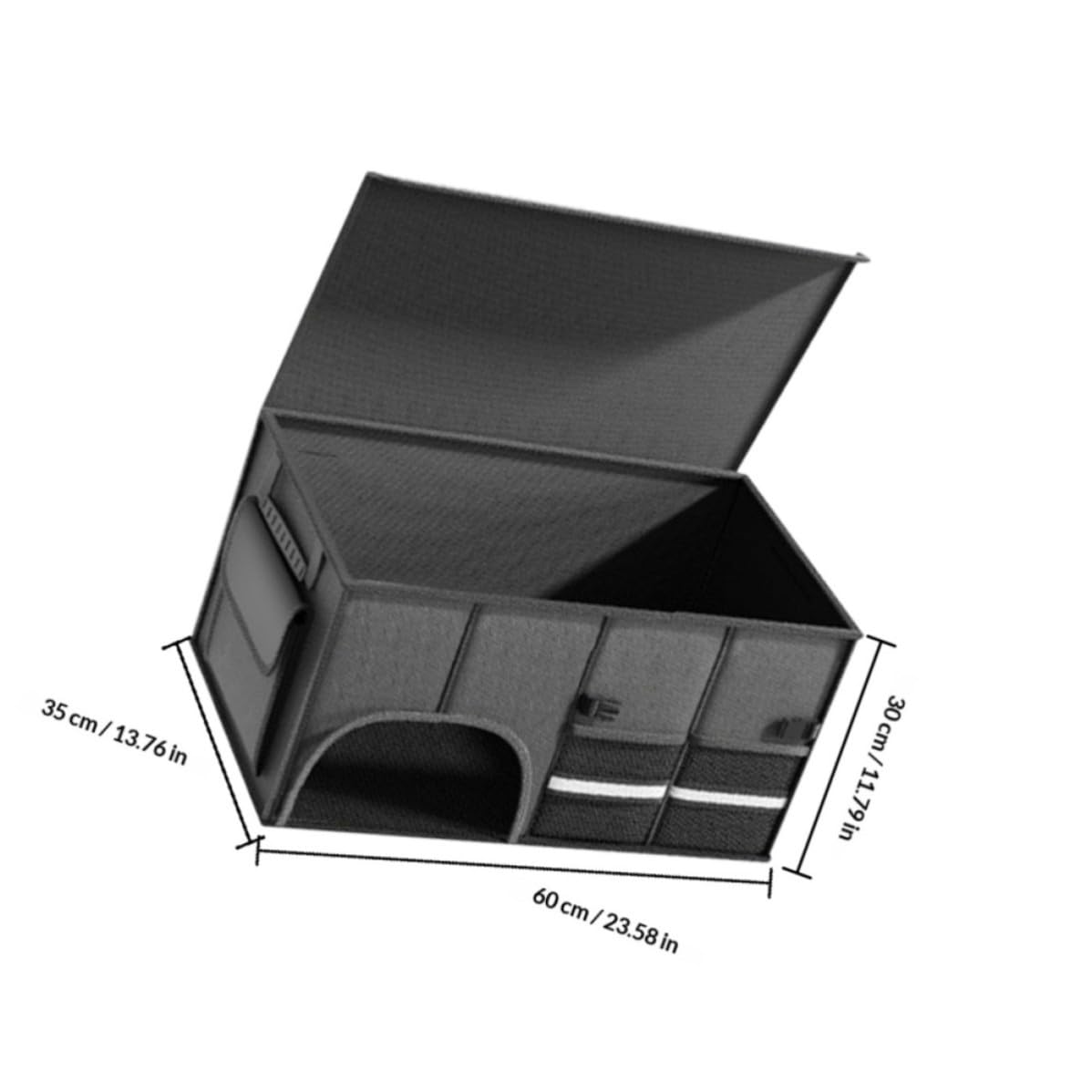 DECHOUS Organisateur de Coffre Pliable en Toile Oxford Noir Grosse Capacité