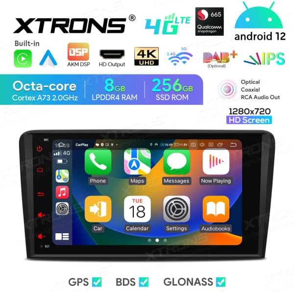 XTRONS IQ82A3AP Apple CarPlay Interface