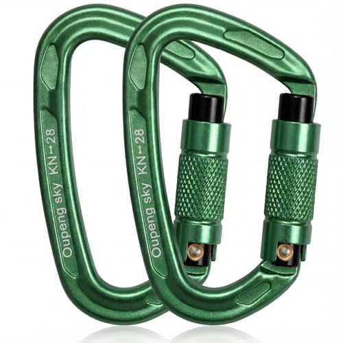 Image of Oupeng sky Auto Locking Carabiner Clips - 28KN (6172lbs) Heavy Duty Caribeaners, Large Carabiner Clip for Keychains,Hammock,Camping, Gym, Hiking, Outdoor ,Dog Leash