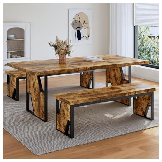 Modern 70.8" Wooden Dining Table Set