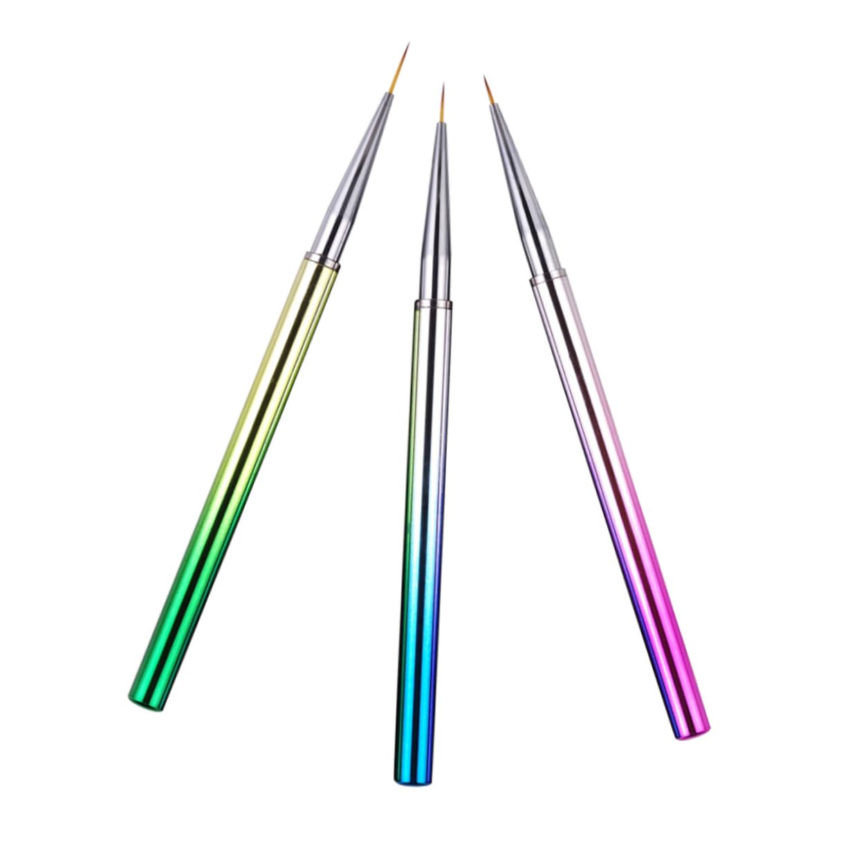 IWOWHERO Nail Art Pens 3pcs Manicure Pen Set Thin Tip Brush Perfect for Lines and Patterns