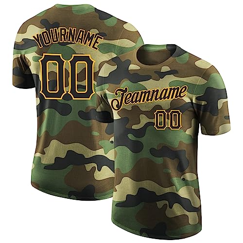 Customized Big and Tall Sports Practice Jerseys, Design Camouflage Style Uniforms for Men Women Youth, Personalized Camo Pullover, Printed Your Name Number Team Logo Patches Baseball T-shirts