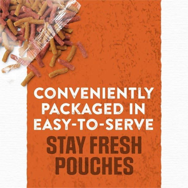 Burger with Cheddar Cheese Flavor Dry Soft Dog Food Pouches, Made with Real Beef, 100% Complete & Balanced Nutrition for Adult Dogs - 36 Pouches