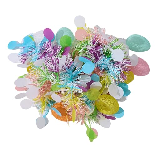 Egg Tinsel LED Garland - Moldable, Hangable Easter Egg Tinsel With LED Lights, Decorative Twist Garland For, Fence, Porch, Wall, Arch, Stair Railings, Ceiling,...