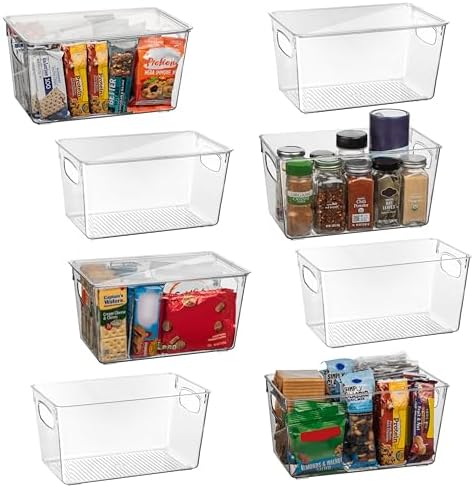ClearSpace Plastic Pantry Organization and Storage Bins with Lids – Perfect Kitchen Organization or Kitchen Storage – Fridge Organizer, Refrigerator Organizer Bins, Cabinet Organizers