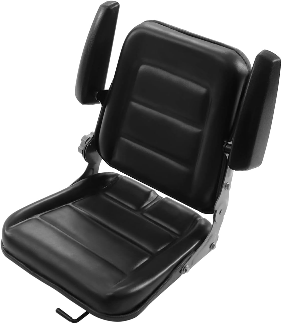 Universal Forklift Seat, Garden Tractor Seat with 30°-180° Adjustable Angle Backrest&armrests, Waterproof Lawn Mower Seat Pvc Mower Seat, Fits Excavator Skid Loader Backhoe Dozer Telehandler
