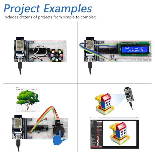 Image of Freenove ESP32 Kit Dev CAM Board Ultimate Starter Kit, Dual-core 32-bit 240 MHz Microcontroller, Onboard Camera WiFi+BT, 795-Page Tutorial, Python C Java Code, 122 Projects, 240 Items