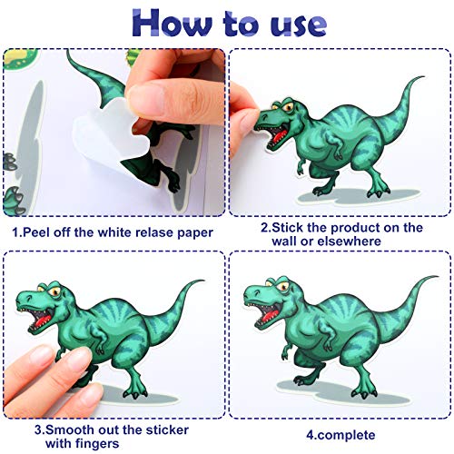 110 Pieces Dinosaur Wall Decals Glow In The Dark Dinosaur Wall Stickers Removable Colorful Dinosaur Wall Decor Dinosaur Wall Mural For Kid Nursery Living Room Classroom Birthday Decoration (Luminous) #TOP5
