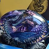 ArtsyCase Lava Dragon Egg Ornaments, Crystal Transparent Resin Dragon Egg,Handmade Sculpture Fire...