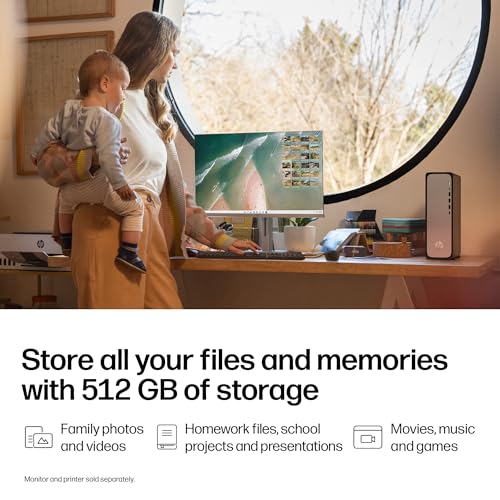 Image of HP OmniDesk Slim Desktop PC, Intel Core i5-14400, 8 GB RAM, 512 GB SSD, Intel UHD Graphics 730, Windows 11 Home, Microsoft Copilot, Meteor Silver, S03-0012 (2026)