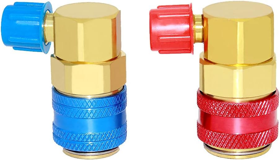 Joywayus Low High R134a AC Quick Connectors System Port Adapters Couplers for HVAC Auto Car Air Conditioning with Manifold Hose Gauge,1/4" SAE HVAC