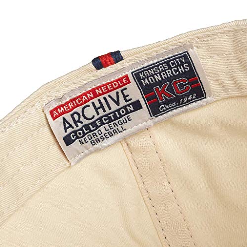 American Needle Archive Negro League Kansas City Monarchs Baseball Dad Hat, Ivory/Dark Red #TOP1