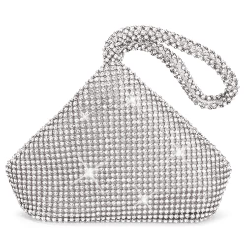 Sac à main de soirée J&G en strass premium au design triangulaire pour cérémonie chic