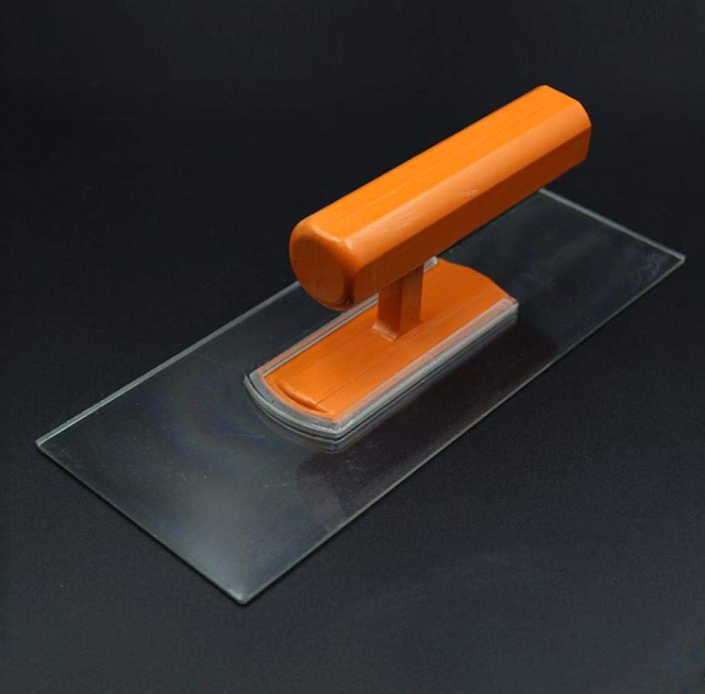 Paleta de plástico de 22x9cm Cemento enyesado Azulejo Raspador de mano Herramienta de paleta de acabado de concreto-Orange_2pcs