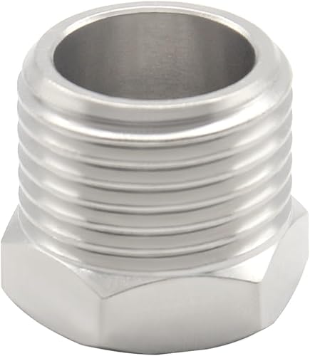 Miniatura 6 de Fitvell Adaptador de grifo reductor de latón niquelado G 12 macho a 38 hembra Adaptador de línea de suministro de agua con juntas para conector de