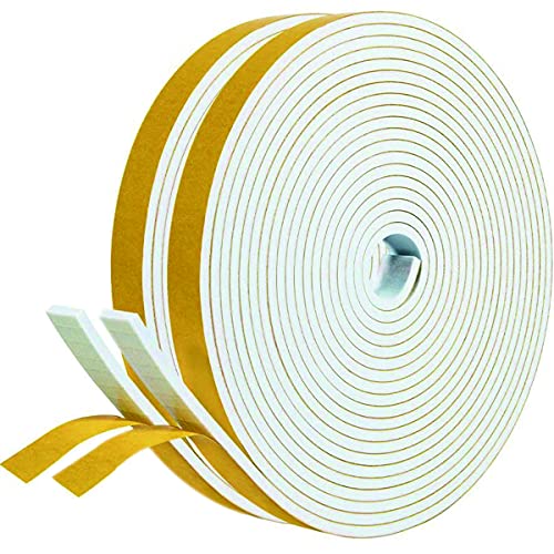 NAVK Bande d'étanchéité autocollante en mousse 12 mm x 3 mm Joint en caoutchouc pour collision et isolation acoustique Blanc (5 m x 2 rouleaux) Cover