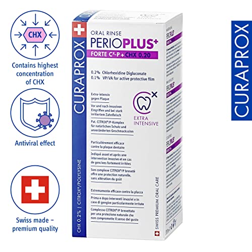 Curaprox Perio Plus Forte Mundspülung – Kurzzeitige Unterstützung Nach Zahnärztlichen Eingriffen | Maximale Stärke Mit CHX Und CITROX® | 200 Ml Flasche – Bild 3