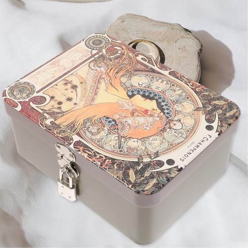 Caja para joyas de hierro con código de seguridad joyero para regalo 7