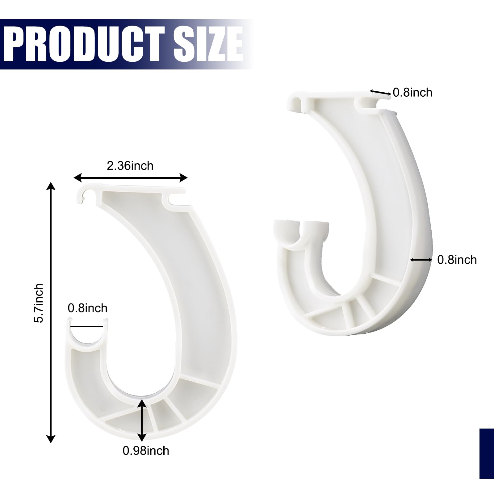 Egdusns 4pcs Hanging Closet Rod Support,Sturdy J-Shaped Closet Brackets for Hanging Clothes?Cabinets Storage and Curtain,3/4 Closet Shelf Rod Holder,Beautiful design,White