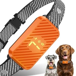Collar antiladridos para perros grandes, medianos y pequeños, recargable, collar inteligente, eficaz, con sensibilidad de 7 niveles, 3 modos de pitido y vibración, impermeable, naranja