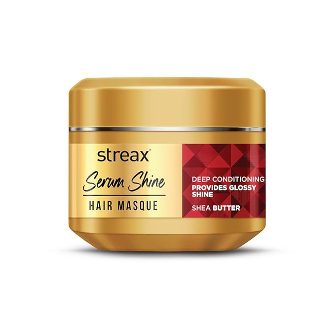 Streax Serum Shine Hair Mask for Frizzy Hair-200gm, Mask for Dry, Damaged Hair, Provides Deep Conditioning & Nourishment, Infused with Shea Butter, For Dry, Frizzy Hair, For All Hair Types