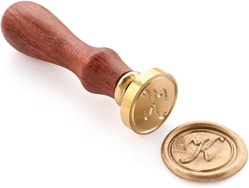 Sello de cera, letra inicial escrita a mano con mango de palisandro, decoración en invitaciones, sobres de correo, tarjetas, libros para cumpleaños,