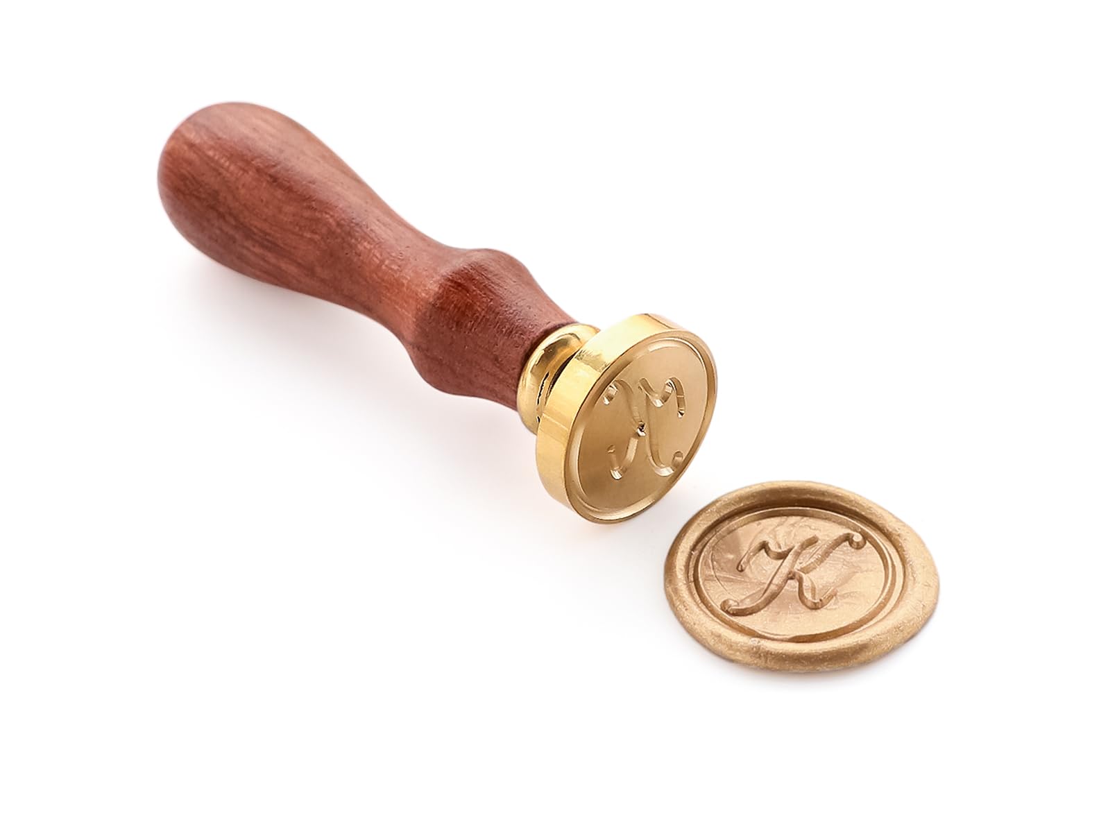 Sellos de cera con letras de Vooseyhome de la A a la Z, con mango de madera de palisandro
