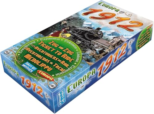 Image of Asmodee Ticket to Ride Europa 1912 Board Game EXPANSION - Expand Your Railway Empire Across Europe! Fun Family Game for Kids & Adults, Ages 8+, 2-5 Players, 30-60 Minute Playtime