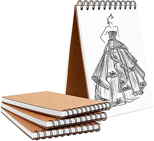 sketchbook A5,Bloc Dibujo,Cuaderno de Dibujo,Cuaderno Hojas Blancas,Cuaderno para Dibujar (Paquete de 4, 30 hojas, 160 g / m2) Cover