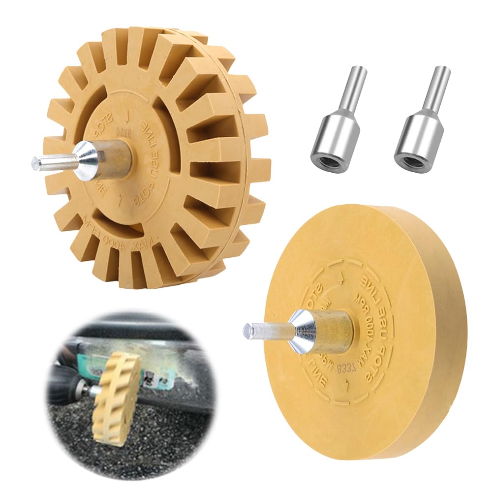 제거용 플리프 스티커 지우개 2개 호일 지우개 차량의 필름 및 접착제 잔여물을 전문적으로 제거하기 위한 디스크 지우개 휠(직경 20MM  및 88MM)-Freehip.co.kr