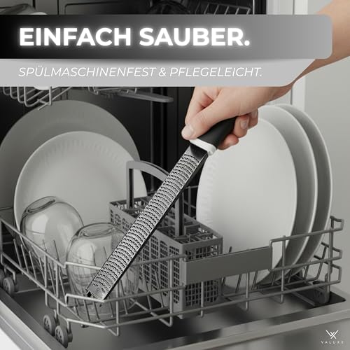 Foto von VALUXE® Zester-Reibe Black Edition mit scharfer Edelstahl-Klinge