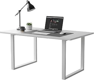 RIGID Conference Table | Rectangular Office Meeting Desk with Sturdy Metal Base & Melamine Top | Staff Work Table