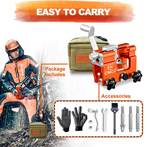Chainsaw Sharpener, Chain Saw Sharpener Tool Hand Crank Chainsaw Chain Sharpening Jig With Carry Bag 5Mm Burr Suit 6"-22" Chain Saws #TOP3