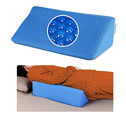 Wedge Pillows for Sleeping Bed Gel Wedges Body Positioners 30 Degree Incline Wedge Pillow for Adults, Back Pain, Bed Sore Medical Foam Elevated Legs Bolster (Blue-Gel)